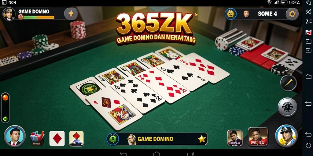 Tampilan gameplay seru dari 365ZK, aplikasi game Domino.
