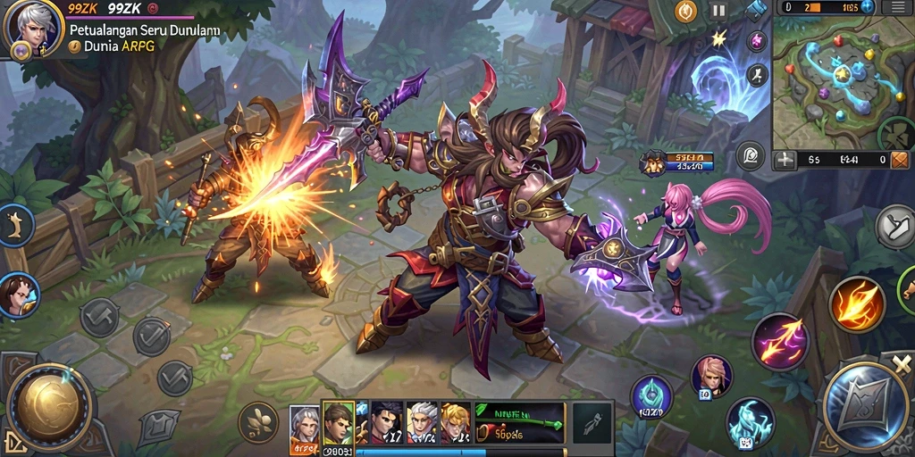 Screenshot gameplay menampilkan aksi seru dalam 99ZK.