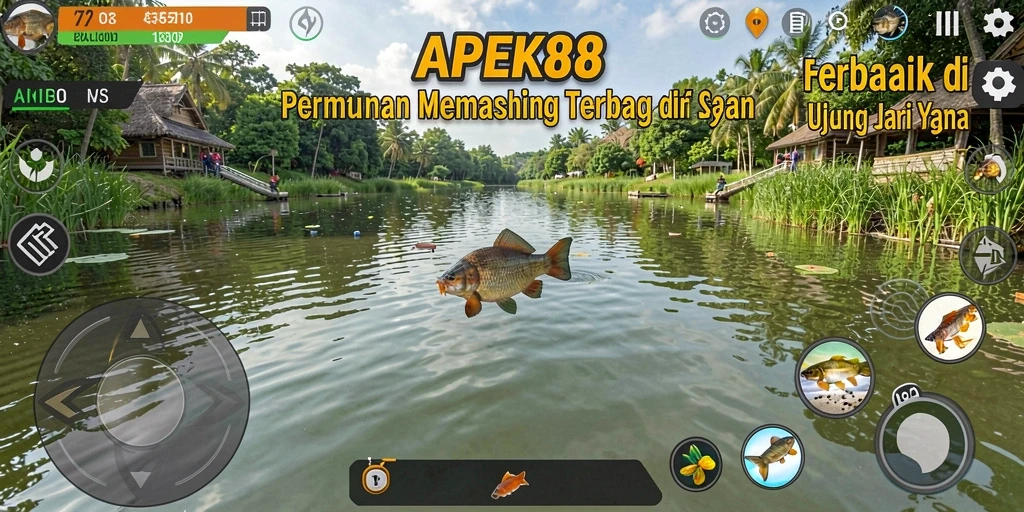 Tampilan gameplay APEK88 yang seru dengan pengalaman memancing yang realistis.