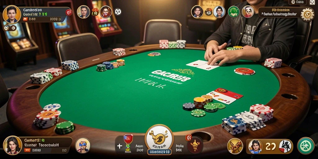 Tampilan permainan poker GACOR518 yang seru dan interaktif.
