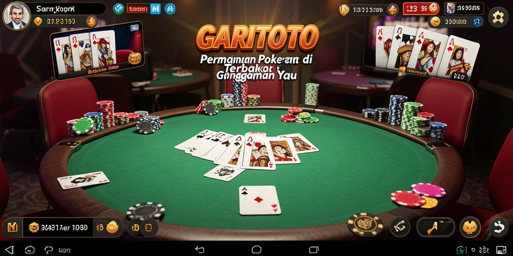 Tampilan gameplay GARITOTO dengan suasana poker yang menegangkan.