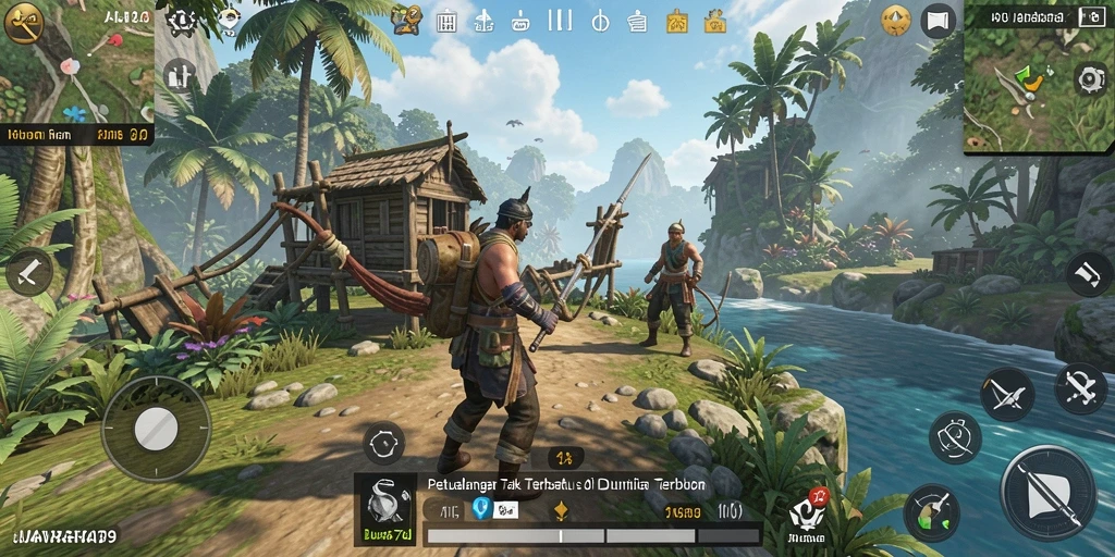 Tangkapan layar utama JAWARA79 menunjukkan aksi petualangan Open World yang mendebarkan.