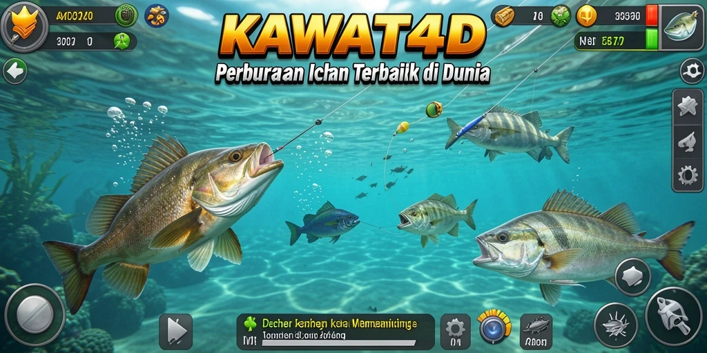Tampilan gameplay KAWAT4D dengan pengalaman memancing yang nyata.