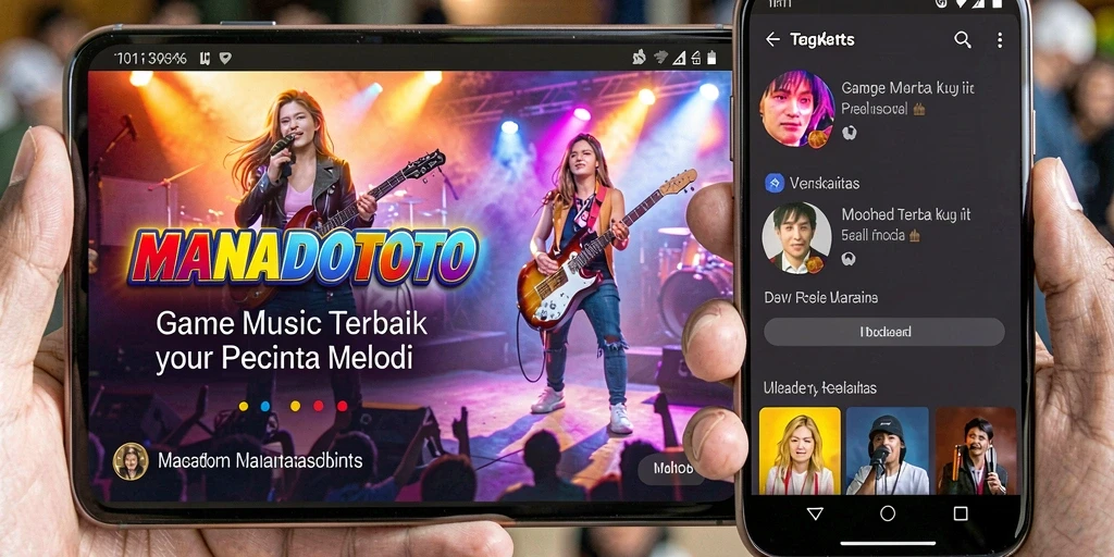 Tampilan gameplay seru di MANADOTOTO dengan berbagai lagu.