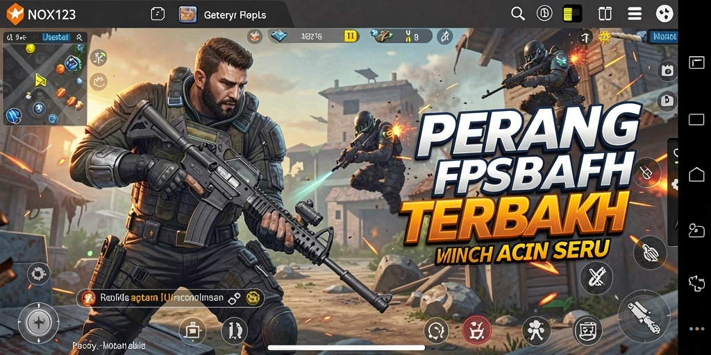 Gameplay menegangkan dengan aksi tembak-menembak seru di NOX123.