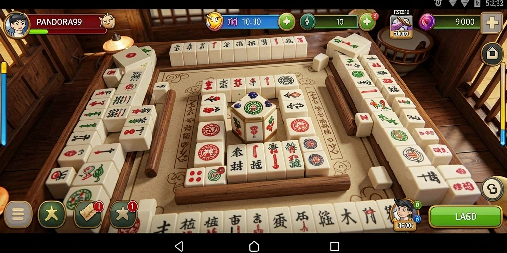 Tampilan gameplay Mahjong yang menarik di PANDORA99.