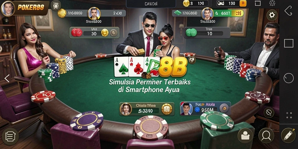 Tampilan gameplay poker yang seru dan menarik di POKER88.