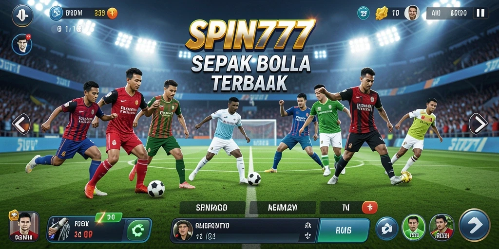 Tampilan gameplay SPIN777 yang menegangkan di lapangan sepak bola.