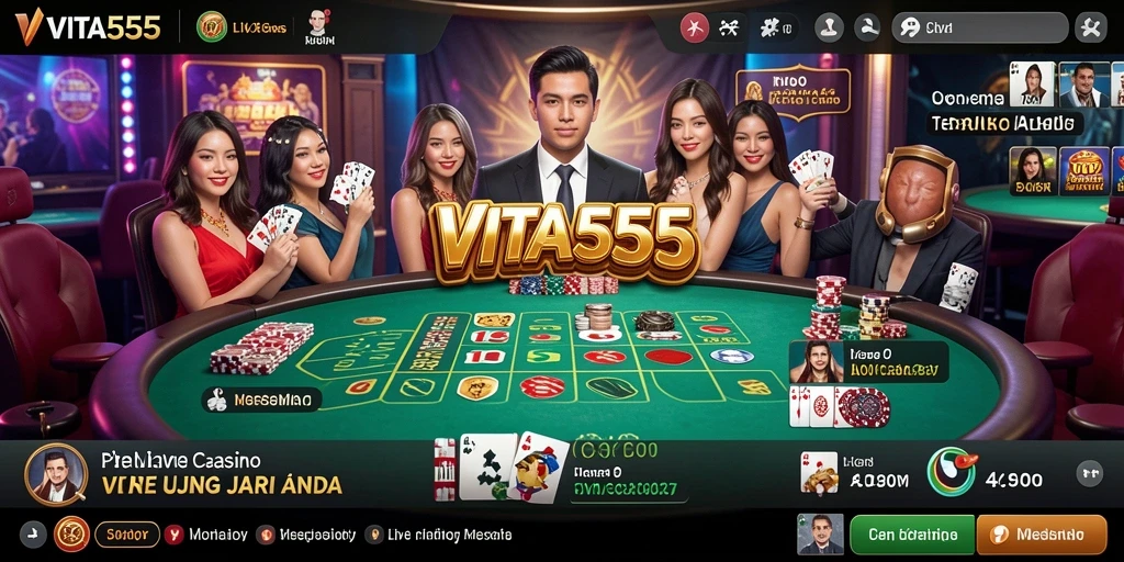 Tampilan menarik dari gameplay VITA555 di Live Casino.