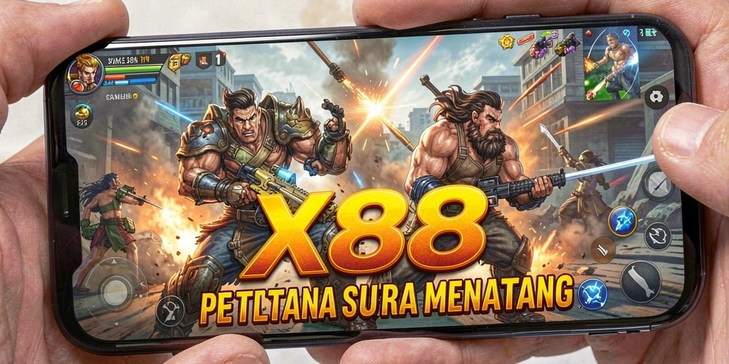 Gameplay X88 menampilkan pertarungan seru antara karakter-karakter kuat.